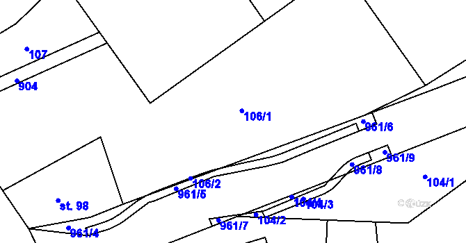 Parcela st. 106 v KÚ Řepová, Katastrální mapa