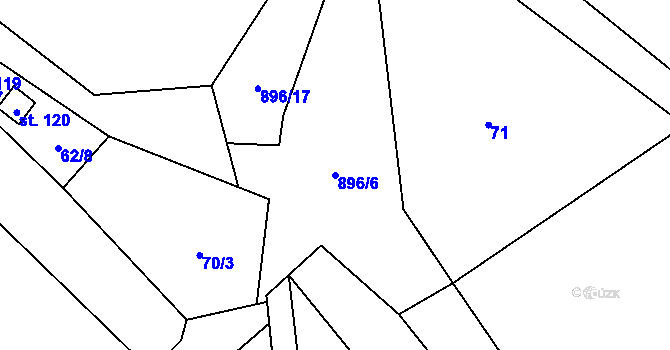 Parcela st. 896/6 v KÚ Řepová, Katastrální mapa
