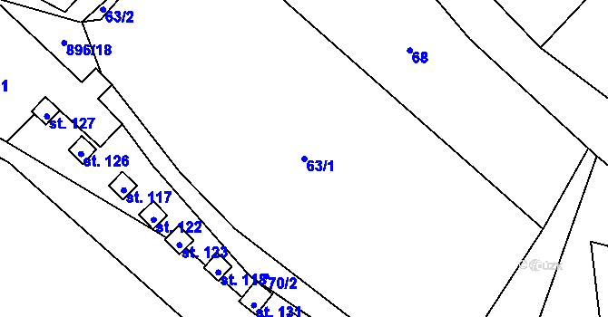 Parcela st. 63/1 v KÚ Řepová, Katastrální mapa