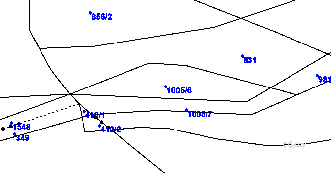 Parcela st. 1005/6 v KÚ Řepová, Katastrální mapa