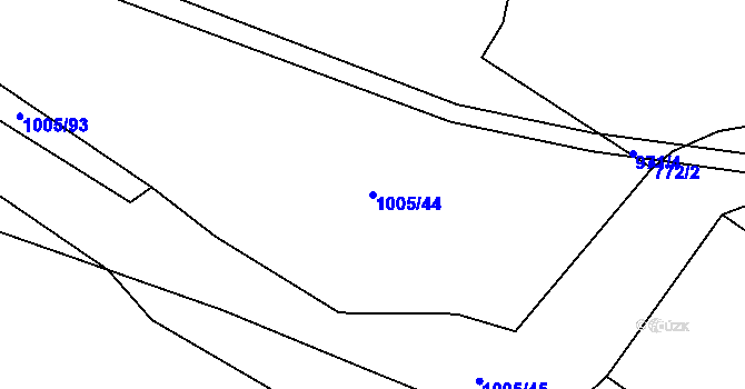 Parcela st. 1005/44 v KÚ Řepová, Katastrální mapa