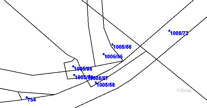Parcela st. 1005/55 v KÚ Řepová, Katastrální mapa
