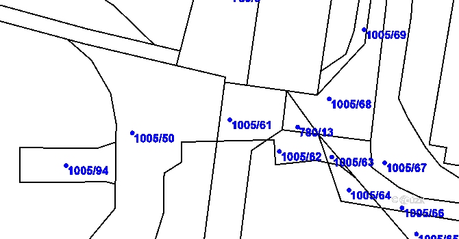 Parcela st. 1005/61 v KÚ Řepová, Katastrální mapa