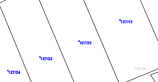 Parcela st. 127/22 v KÚ Řestoky, Katastrální mapa