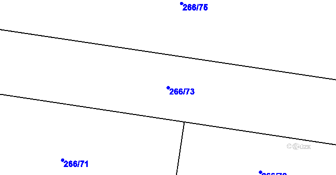 Parcela st. 266/73 v KÚ Řestoky, Katastrální mapa