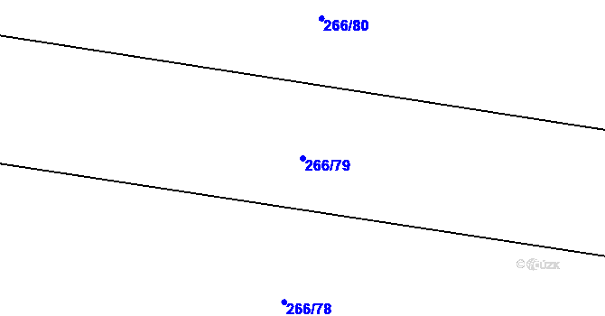 Parcela st. 266/79 v KÚ Řestoky, Katastrální mapa