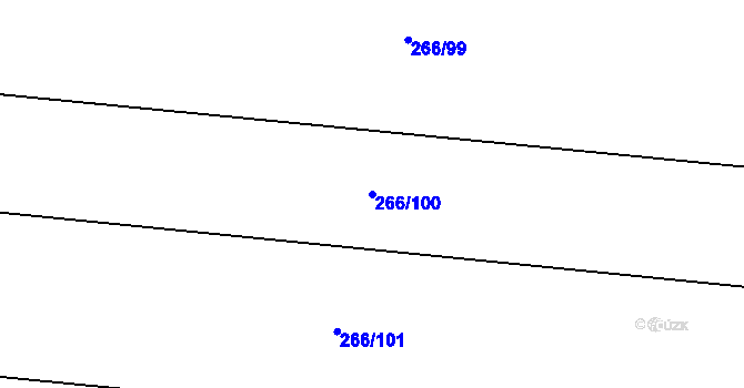 Parcela st. 266/100 v KÚ Řestoky, Katastrální mapa