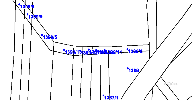 Parcela st. 1399/14 v KÚ Řetechov, Katastrální mapa
