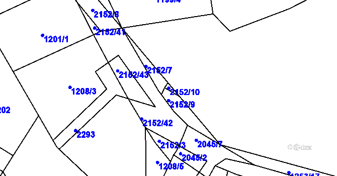 Parcela st. 2152/10 v KÚ Řetechov, Katastrální mapa
