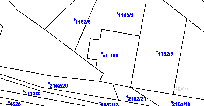 Parcela st. 160 v KÚ Řetechov, Katastrální mapa