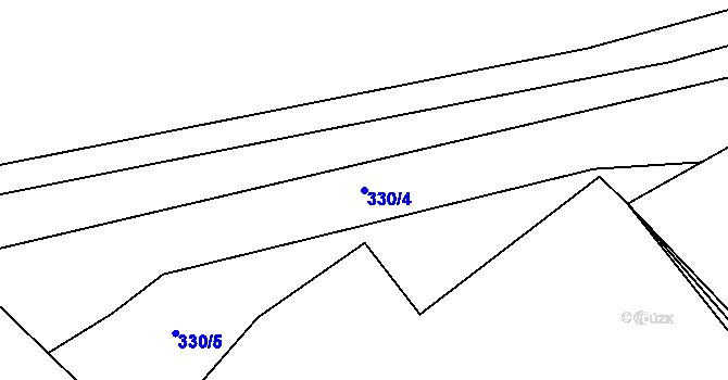 Parcela st. 330/4 v KÚ Řetůvka, Katastrální mapa