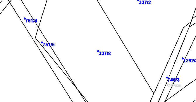 Parcela st. 337/8 v KÚ Řetůvka, Katastrální mapa