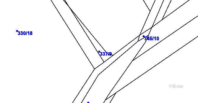 Parcela st. 337/9 v KÚ Řetůvka, Katastrální mapa