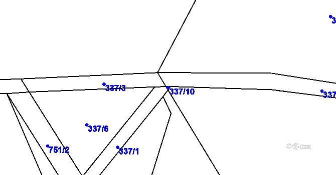 Parcela st. 337/10 v KÚ Řetůvka, Katastrální mapa