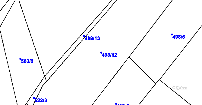 Parcela st. 498/12 v KÚ Řetůvka, Katastrální mapa