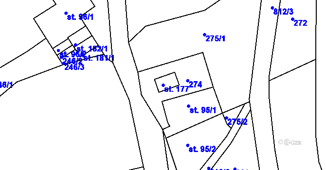 Parcela st. 177 v KÚ Řetůvka, Katastrální mapa