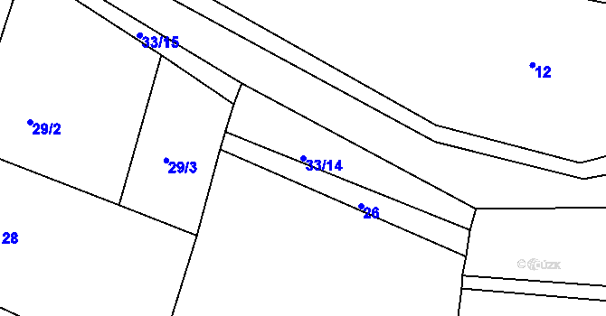 Parcela st. 33/14 v KÚ Řetůvka, Katastrální mapa