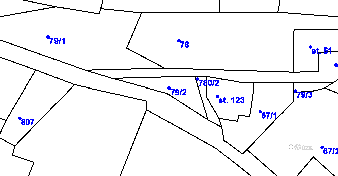 Parcela st. 79/2 v KÚ Řetůvka, Katastrální mapa