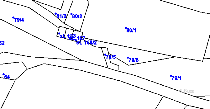 Parcela st. 79/5 v KÚ Řetůvka, Katastrální mapa