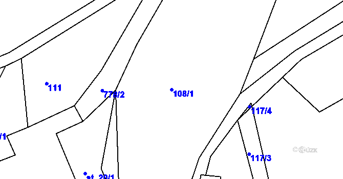 Parcela st. 108/1 v KÚ Řetůvka, Katastrální mapa