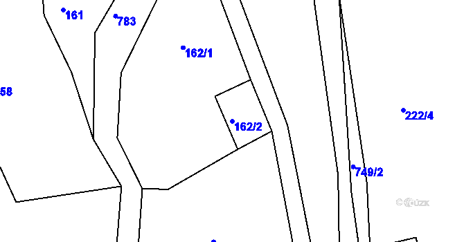 Parcela st. 162/2 v KÚ Řetůvka, Katastrální mapa