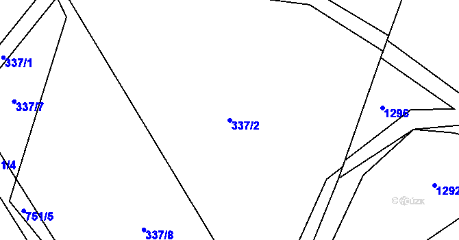 Parcela st. 337/2 v KÚ Řetůvka, Katastrální mapa