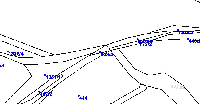 Parcela st. 809/4 v KÚ Řetůvka, Katastrální mapa