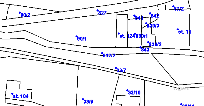 Parcela st. 812/2 v KÚ Řetůvka, Katastrální mapa
