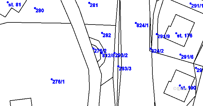Parcela st. 812/5 v KÚ Řetůvka, Katastrální mapa