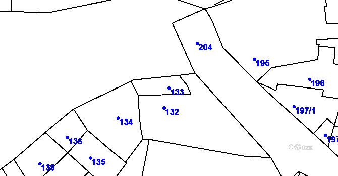 Parcela st. 133 v KÚ Řevnice, Katastrální mapa