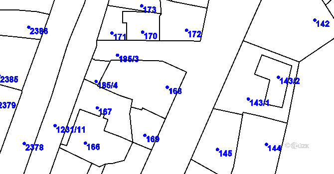 Parcela st. 168 v KÚ Řevnice, Katastrální mapa