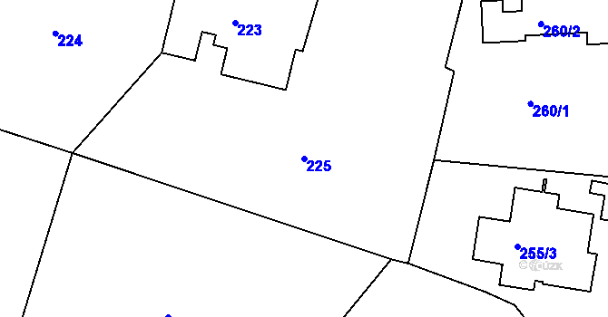 Parcela st. 225 v KÚ Řevnice, Katastrální mapa
