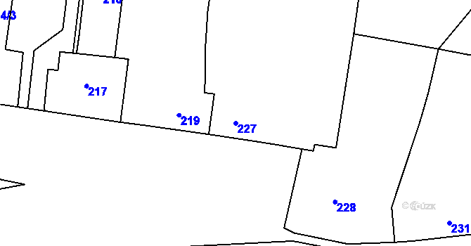 Parcela st. 227 v KÚ Řevnice, Katastrální mapa
