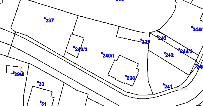 Parcela st. 240 v KÚ Řevnice, Katastrální mapa