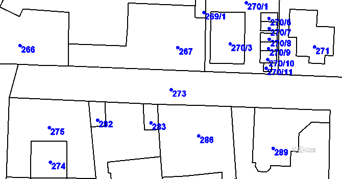 Parcela st. 273 v KÚ Řevnice, Katastrální mapa