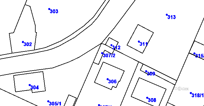 Parcela st. 307/2 v KÚ Řevnice, Katastrální mapa