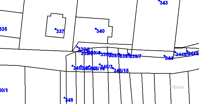 Parcela st. 339/2 v KÚ Řevnice, Katastrální mapa