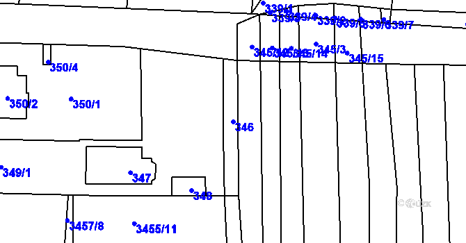 Parcela st. 346 v KÚ Řevnice, Katastrální mapa