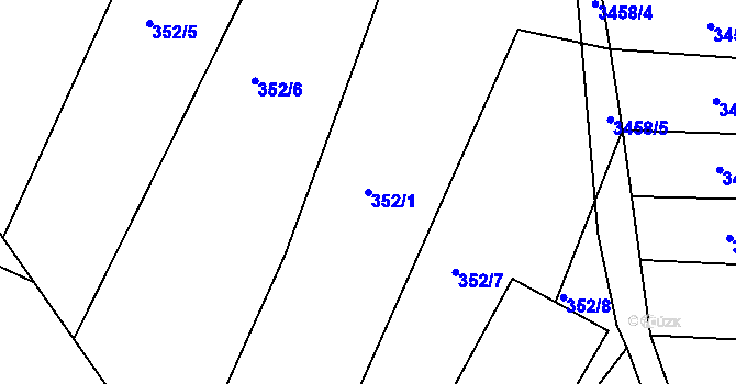 Parcela st. 352/1 v KÚ Řevnice, Katastrální mapa