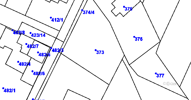 Parcela st. 373 v KÚ Řevnice, Katastrální mapa