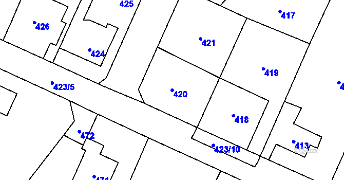 Parcela st. 420 v KÚ Řevnice, Katastrální mapa