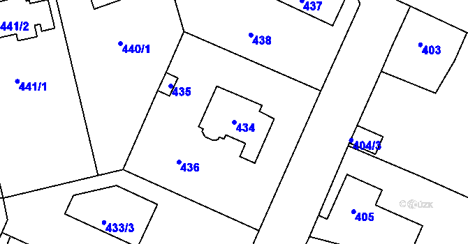 Parcela st. 434 v KÚ Řevnice, Katastrální mapa