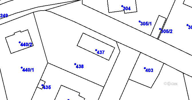 Parcela st. 437 v KÚ Řevnice, Katastrální mapa