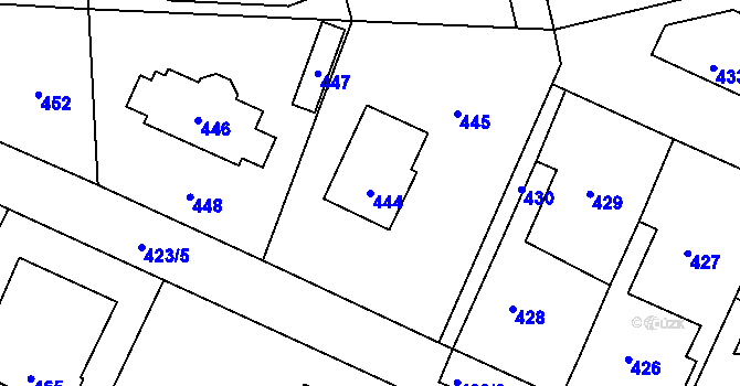Parcela st. 444 v KÚ Řevnice, Katastrální mapa