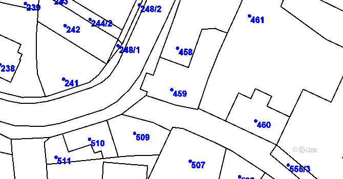 Parcela st. 459 v KÚ Řevnice, Katastrální mapa