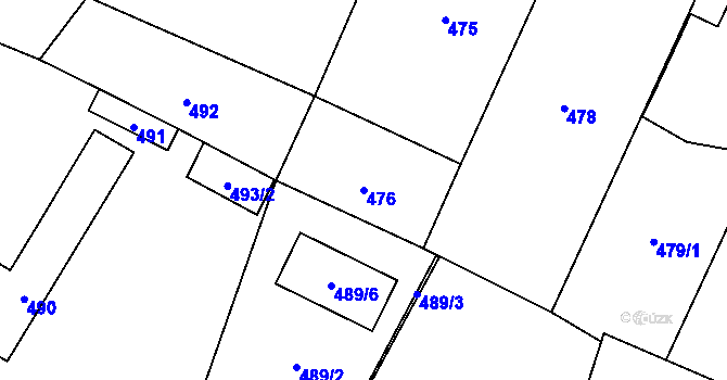 Parcela st. 476 v KÚ Řevnice, Katastrální mapa