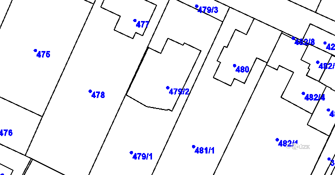 Parcela st. 479/2 v KÚ Řevnice, Katastrální mapa
