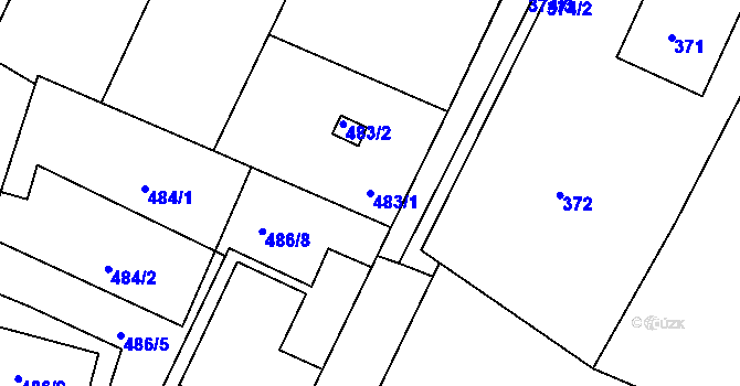 Parcela st. 483/1 v KÚ Řevnice, Katastrální mapa