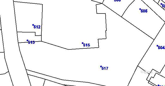 Parcela st. 515 v KÚ Řevnice, Katastrální mapa