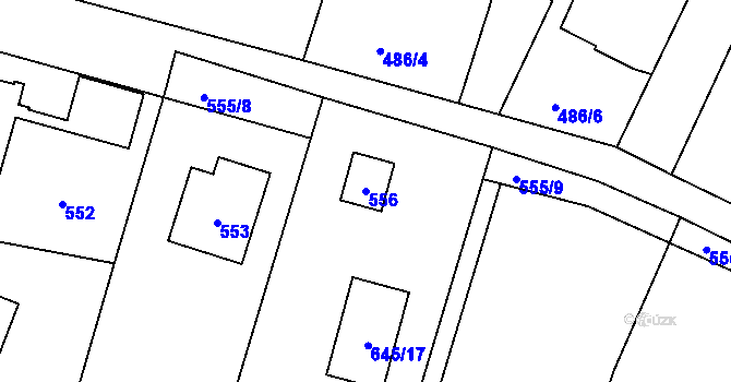 Parcela st. 556 v KÚ Řevnice, Katastrální mapa